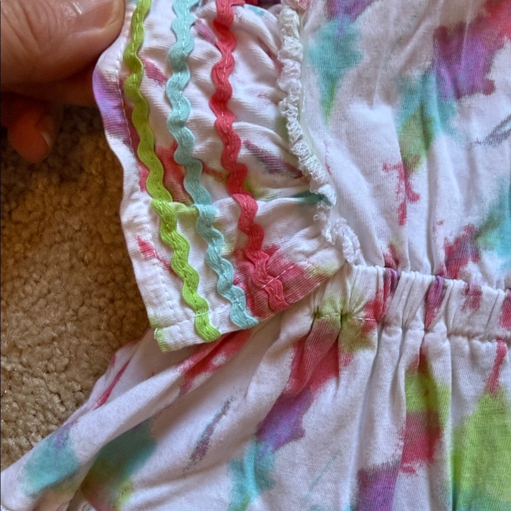 Crewcuts Tie-Dye Ruffle Sleeve Dress - Multicolor - Picture 3 of 4